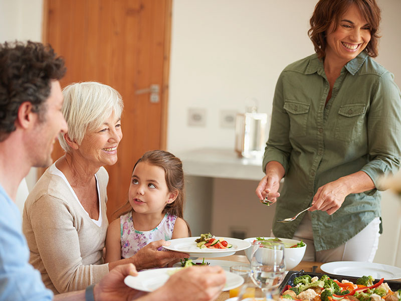 Family having dinner