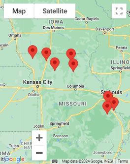 A map of all the Hearing Care Partners locations